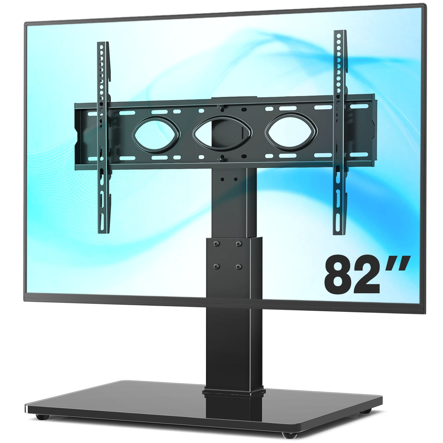 Weighing up to 88lbs VESA 400x400mm 5Rcom UT1002A Universal Tabletop TV Stand Base with Swivel Mount and Height Adjustable for 27 32 37 40 42 46 50 inch TVs