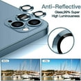 thumbnail image 6 of Camera Lens Protector Compatible for iPhone 13 Pro Max (6.7") & iPhone 13 Pro (6.1"), Premium Tempered Glass Clear Lens Screen Protector Film Cover -Anti Scratch/Dust/Fog,Black, 6 of 8