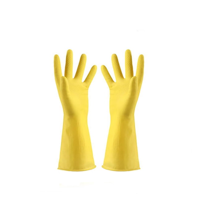 Fiudx Guantes de Limpieza de Goma, Diseño Grueso a Prueba de Aceite, Protección Antipinchazos, Flexibles y Ligeros, para Uso Doméstico En La Cocina, Fáciles de Limpiar, Juego de 1 Par