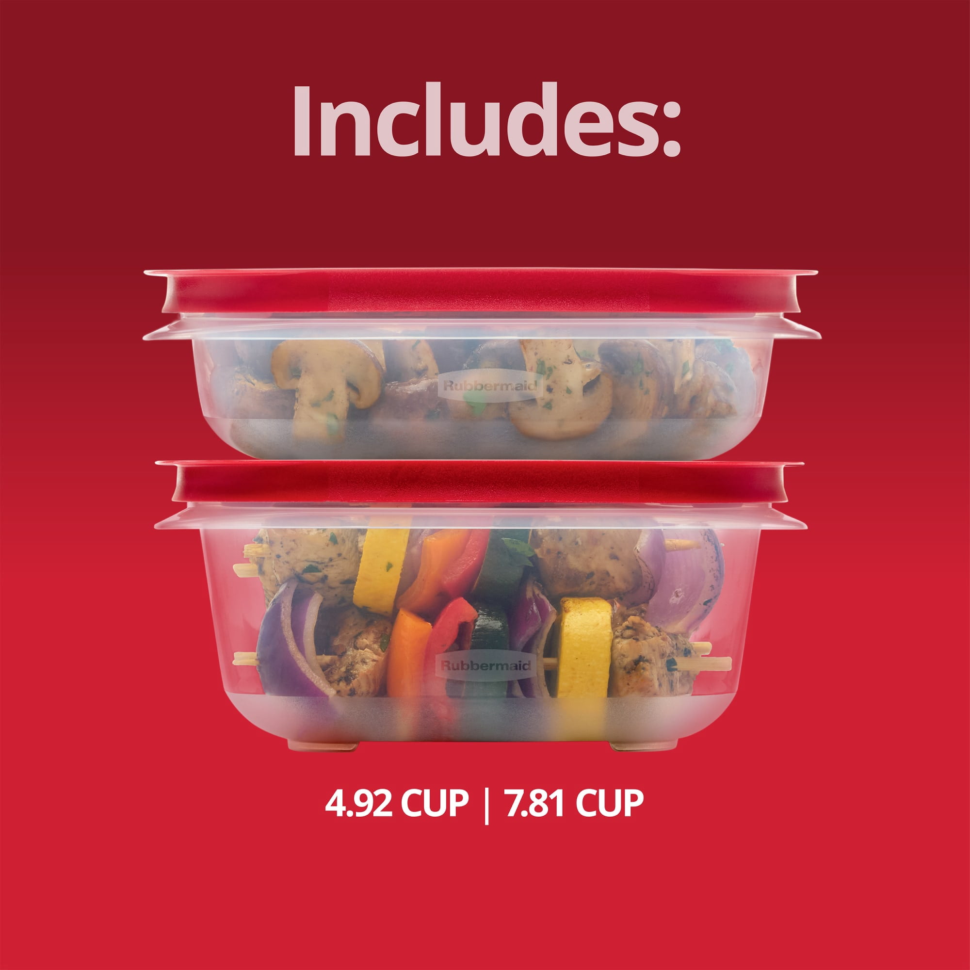 Rubbermaid 4.92- and 7.81-Cup EasyStore Square Containers, 2 Pack