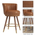 Seekfancy Bar Stools Set of 4, Swivel Counter Height Barstools with ...