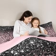 thumbnail image 4 of Erosebridal Bling Leopard Print Glitter Print Queen Comforter Set 3pcs For Girls,Abstract Cheetah Print Bedding Comforter Set For Teens,Pink Reversible, 4 of 6