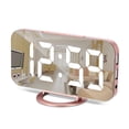 thumbnail image 4 of SZELAM Digital LED Alarm Clock, 3 Levels Brightness, Dual USB Ports, Mirror Surface, 4 of 8