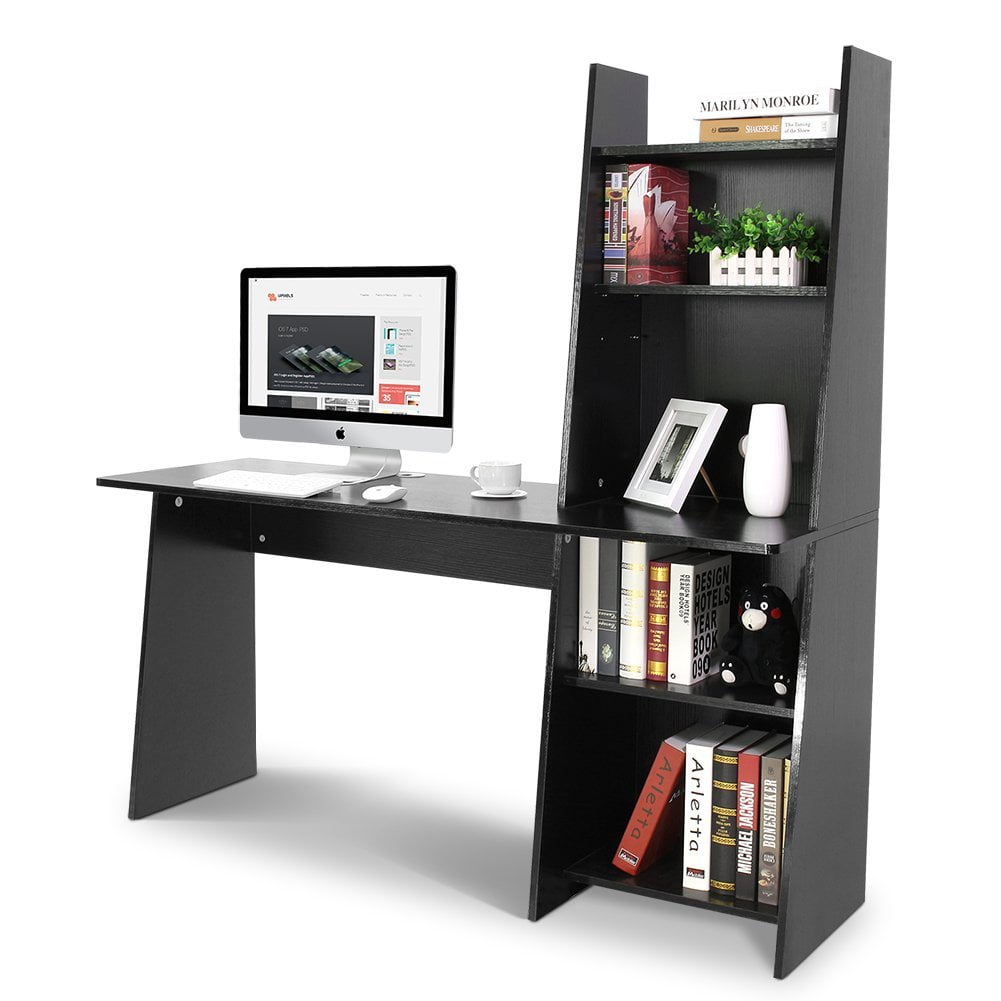 Tribesigns Computer Desk With Shelf 59 Wooden Writing Tribesigns Computer Desk With Shelf 59 Wooden Writing Adjule Bookcase Design Black Com