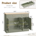 thumbnail image 2 of Walsunny Sideboards Buffets Cabinet Table 42.5" with 2 Drawers 3 Doors Adjustable Shelf Farmhouse Coffee Bar Cabinet with Storage for Kitchen Living Room Dining Room Green, 2 of 8