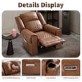 thumbnail image 5 of Bonzy Home Premium Genuine Leather Power Recliner Chair, Home Theater Seating with Power Headrest, USB Charging Port, Cup Holders, Oversized Single Reclining Sofa for Living Room, Brown, 5 of 8