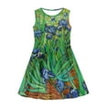 thumbnail image 2 of FKELYI Girls Sleeveless Dress with Van Gogh Irises in the Garden Repro Floral Soft Outdoor Activities Summer Dress Size 5-6 Years Aesthetic, 2 of 5
