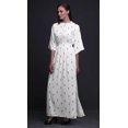 thumbnail image 4 of Bimba Rayon Leaves Block Printed Womens Long MaxiDressGown With Side Slit-XSmall, 4 of 6