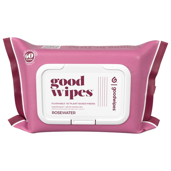 Good Wipes Rosewater Wipes, 60 count