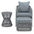 thumbnail image 3 of Signature Design by Ashley Casual Coast Island Outdoor Chair with Ottoman and Side Table  Gray, 3 of 9