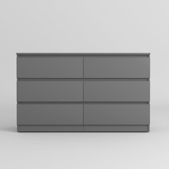 Canddidliike 6 Drawer Double Dresser, Large Modern Chest of 6 Drawers Night Table, TV Stand for 55" TV for Bedroom, Gray