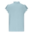 thumbnail image 2 of VANLOFE V-Neck T-Shirts Light Blue V-Neck Women Tee Shirts Women's Fashion Solid Color Casual V-Neck Short Sleeve Loose T-shirt Tops Gift for Girlfriend, 2 of 9