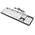 thumbnail image 1 of Large Print Wired Keyboard High Contrast Wired Keyboard Lightweight Oversized Print Letters USB Keyboard with 104 Keys for Elderly Weak Sight Visually Impaired, 1 of 6