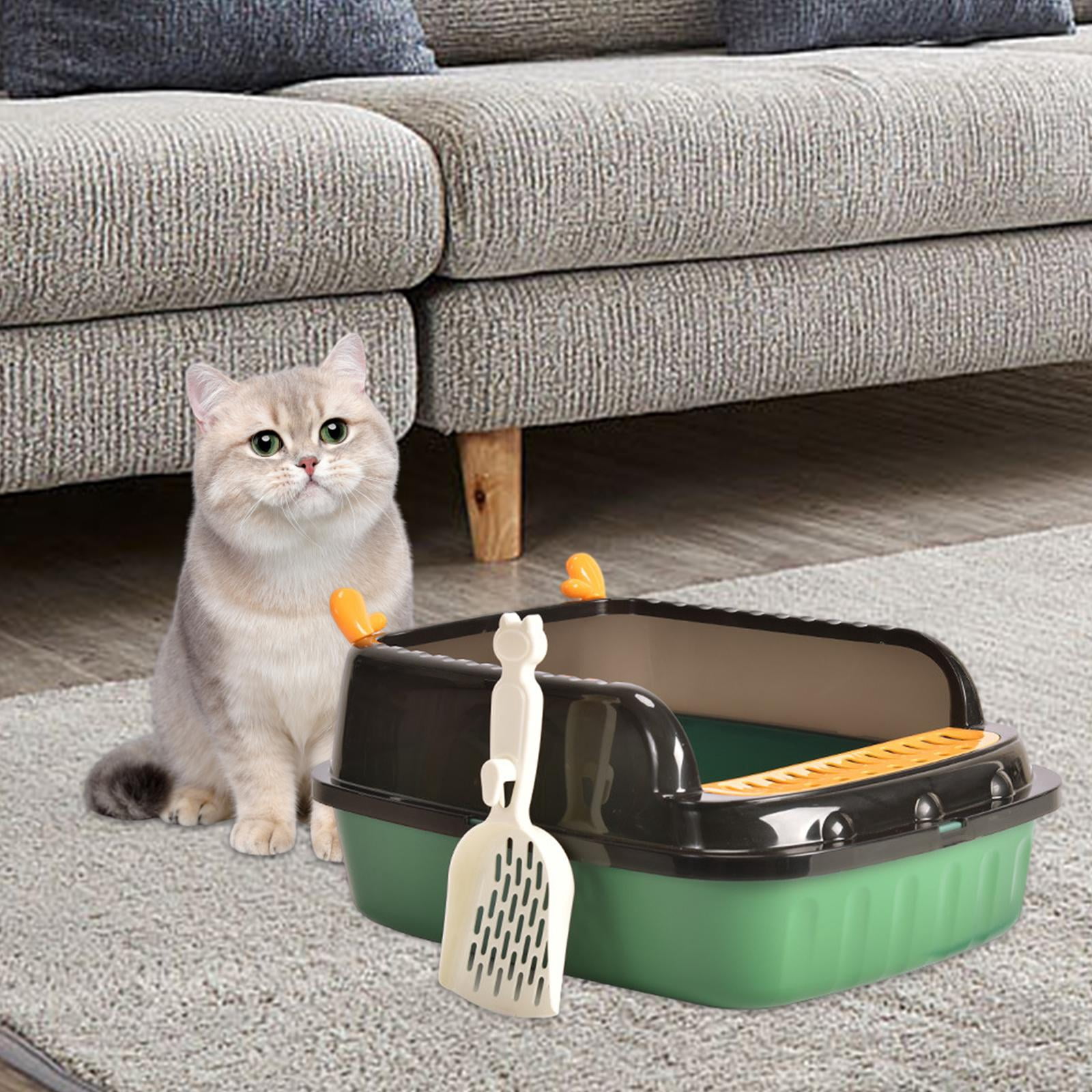 oshhnii Cat Litter Basin Anti ing Kitten Potty Toilet Portable Open Top Pet Litter Green M
