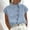 Light Blue, variant on Womens Shirts Cotton Linen High Neck Cap Sleeve Casual Spring Summer T Shirts for Women Black Xl