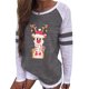 thumbnail image 2 of Camisas Navideñas Para Mujer Tops de Manga Larga Estampado Patchwork Cuello Redondo Blusa Informal Odeerbi ODB209568, 2 of 6