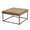 Light Brown, variant on Emma + Oliver 30 in. Faux Leather Square Ottoman with Tufted Design and Sturdy Iron Frame, Light Brown Faux Leather/Black Frame