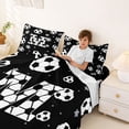 thumbnail image 3 of Erosebridal Kids Football Print Letter M Bed Sheets,Soccer Ball Games King Sheets For Ball Boys 4-Piece, 3 of 6