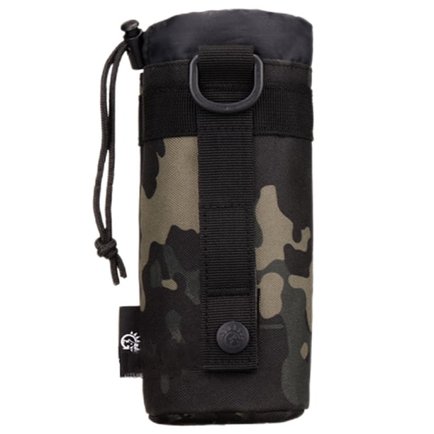 Soidarity Bolsa de botella de agua mejorada, bolsa ajustable, impermeable, equipo de viaje, taza de camuflaje, riñonera, escalada, camuflaje gris Escalada camuflaje negro Soidarity OD024215-03