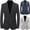 Black, variant on Men's Pinstripe One Button Casual Blazer Dress Sport Coat Suit Jacket Notch Lapel Wrinkle Free with Flap Pockets for Wedding Prom Party, Black, XXXL