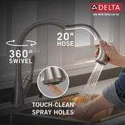 Delta Ashton Single Handle Pull-Down Kitchen Faucet with Soap Dispenser and ShieldSpray Technology - Stainless