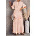 thumbnail image 3 of Robe Maxi à Pois Suisses pour Femme avec Garniture en Dentelle, 3 of 5