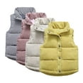 thumbnail image 5 of Godderr Kids Toddler for Winter Warm Cotton Vest Coats for Baby Girls，Baby Down Cotton Waistcoat Jacket High Neck Button Down Thickening Outwear for 2-10Y, 5 of 5