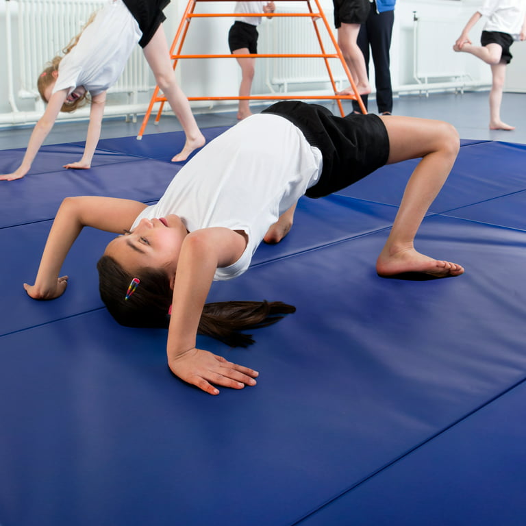 FlooringInc Eco Folding Mats, Ideal for MMA, Gymnastics, Exercise, Tumbling  & Cheer, 4'x6'x2, Rainbow