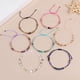 thumbnail image 3 of Nvzi Pulseras de cuentas de piedra hechas a mano para mujer, lindas cuentas de piedra de semilla, pulsera de cuerda ajustable, regalos de joyería de playa de verano, rosa, 3 of 5
