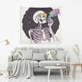 thumbnail image 2 of Yayeee Tapestry Wall Hanging for Bedroom 80" x 60" Living Room Home Wall Art Decor, White Skeleton, 2 of 7