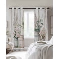 thumbnail image 4 of Botanicals Flower Blackout Curtains for Bedroom Living Room Darkening Curtains 96 Inches Long Retro Farm Floral Rustic Wood Grain Window Curtain 2 Panels Set Window Treatment Grommet Drapes 52"x96", 4 of 9