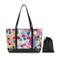 thumbnail image 7 of FORMRS Canvas Laptop Tote Bag for Women with 15.6" Computer Compartments Shoulder Handbag, Light Colorful Circles, 7 of 7