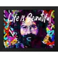 thumbnail image 2 of Stephen Chambers 14x12 Black Modern Wood Framed Wall Art Titled - Jerry Garcia Life Is Beautiful, 2 of 6