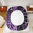 thumbnail image 5 of Homewish Zebra Cheetah Print Bed Sheets for Adult, Chic Purple Lines King Sheets, Leopard Giraffe Wildlife Sheet Set, Ultra Soft Bedroom Decor, 4 Pieces, 5 of 7