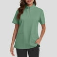 thumbnail image 5 of Women's Stand Collar Scrub Top with Zipper Front – Soft Stretch Breathable Fabric with Multiple Pockets Mint Green 4XL, 5 of 5