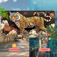 thumbnail image 5 of 1 Pcs 2D Flat License Plate Covers & Frames, Tiger with Chinese Patterns For Decorative Front, Waterproof For Decoration Aluminum License Plate Covers & Frames Cover For Men Women, 12" X 6", 5 of 7