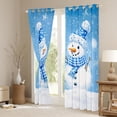 thumbnail image 3 of Feelyou Blue Snowman 2-Pack Curtains (42x63), Xmas Snowflake Window Curtains, 3 of 5