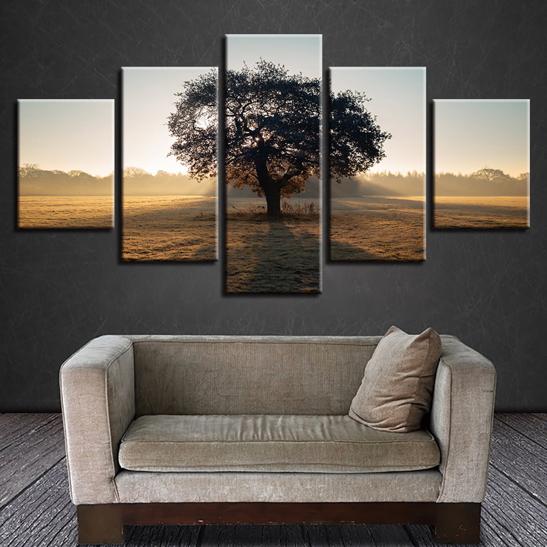 Wood Trees Forest Canvas Print Painting Framed Home Decor Wall Art Poster 5Pcs 
