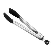 WNFJR 12-Inch 430 Stainless Steel Kitchen Tongs with Silicone Tips, Heat Resistant to 480°F, Non-Stick, Dishwasher Safe