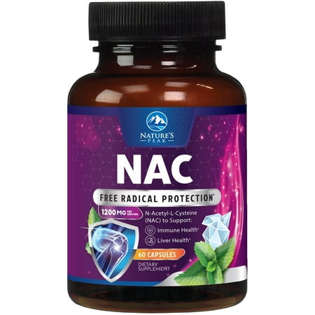 NAC Supplement - 1200mg per Serving N-Acetyl-L-Cysteine – Optimal Absorption Immune Support with Powerful Antioxidants - Respiratory & Liver Health Support - Gluten Free, Bottled in USA - 60 Capsules
