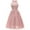 Pink, variant on Jdlsppl Women's Midi Party Dress Ladies Vintage Chiffon Lace High Neck Knee Length Sleeveless Illusion Billowy Ruffle Homecoming Pleated Dress Formal Cocktail Prom Evening Gown Pink XX-Large