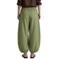 thumbnail image 5 of Womens Baggy Balloon Pants Cotton Linen Barrel Pants High Waisted Wide Leg Pants with Pockets L, 5 of 6