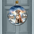 thumbnail image 2 of Hello Winter Boxer Welcome Snowy Night Watercolor Vintage Round Wood Sign Boxers Dog Lover Gifts Idea Hanging Wall Home Decor - 01011, 2 of 5