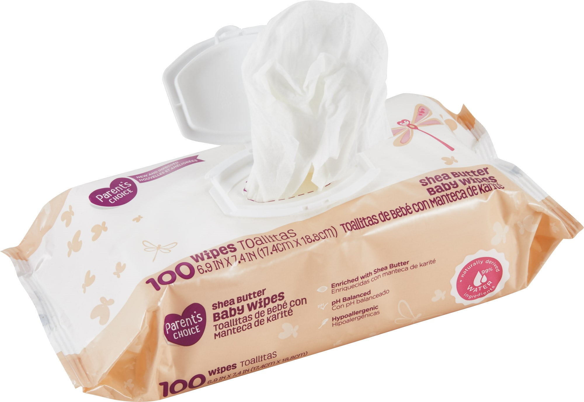 Parent's Choice Baby Wipes, Shea Butter, 8 packs of 100 (800 ct
