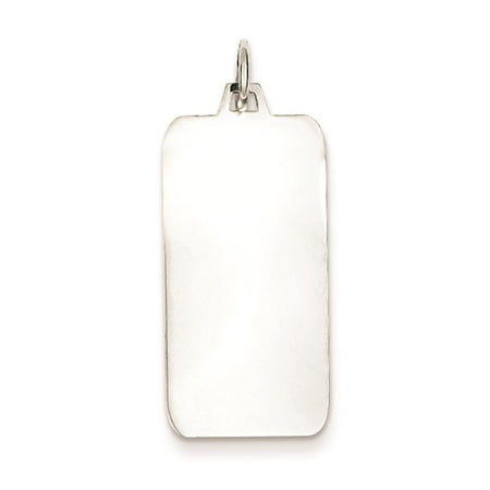 Sterling Silver Engravable Rectangle Disc Charm Pendant 33mx14mm