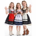 thumbnail image 5 of Edvintorg Girls Dresses Halloween Embroidery Square Neck A Line Dress Plaid Short Sleeve Fancy Dress with Bowknot Clothes for Girls Size 4-16, 5 of 7