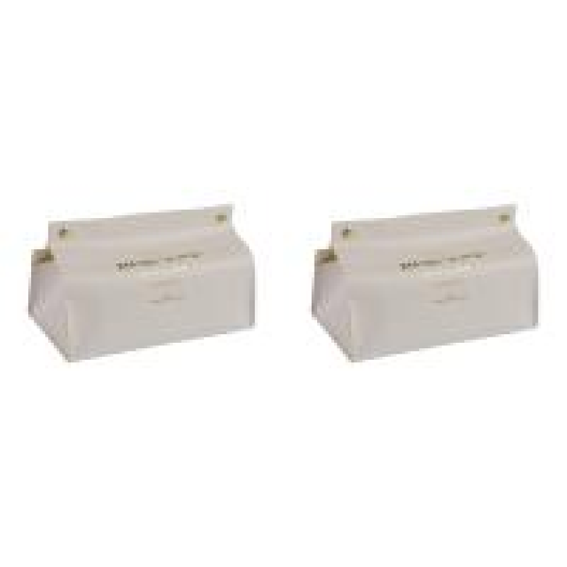 Caja de pañuelos Servilleta de escritorio de cuero plegable Contenedor de papel (A) Blanco