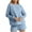 Light Blue, variant on Women 2 Piece Geometric Textured Outfits Set Long Sleeve Sweatshirt and Shorts Two Piece Lounge Sets Matching Casual Clothing Comfy Suit