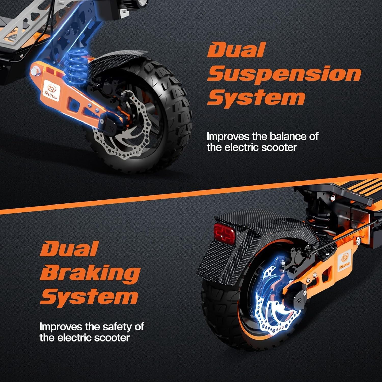 JUN LING Electric Scooter -1000W Motor 10" Off Road Tires, up to 28MPH and 31Miles Range, Foldable E Scooter for Adults & Teen
