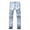 Light Blue, variant on QHFBli Mens Distressed Biker Slim Jeans Stretched Ripped Denim Pants Skinny Destroyed Fashion Stretch Jeans